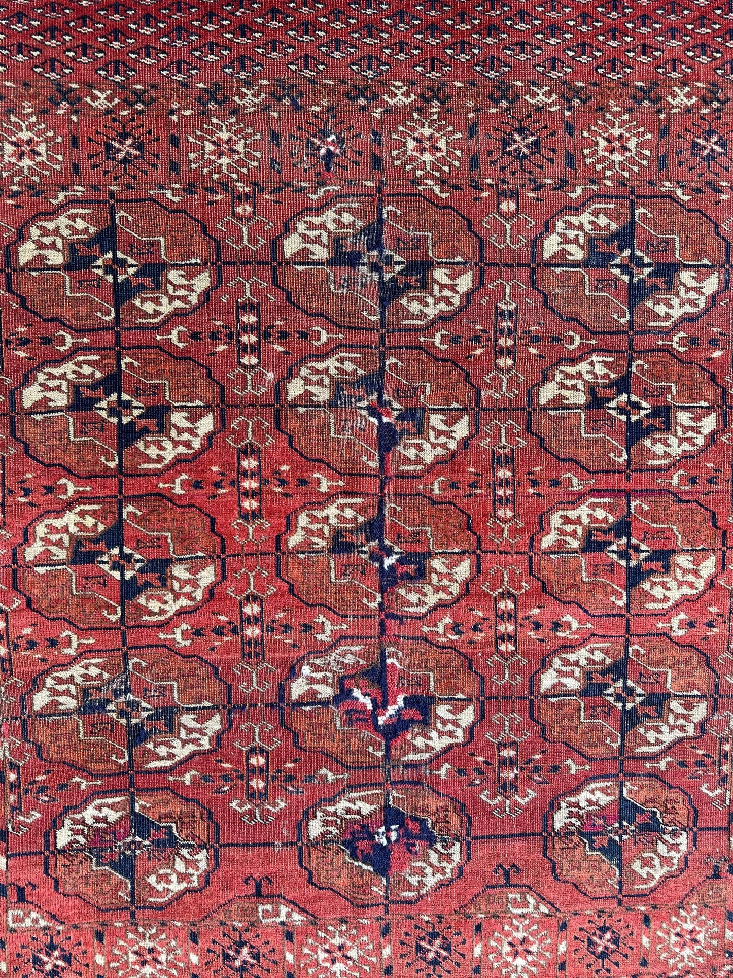 Antique 1880’s Tribal Turkoman Tekke Wedding Rug 3’4” x 4’1” - Nuvé