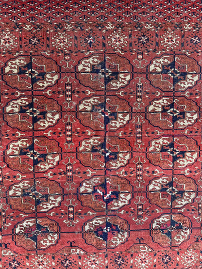 Antique 1880’s Tribal Turkoman Tekke Wedding Rug 3’4” x 4’1” - Nuvé