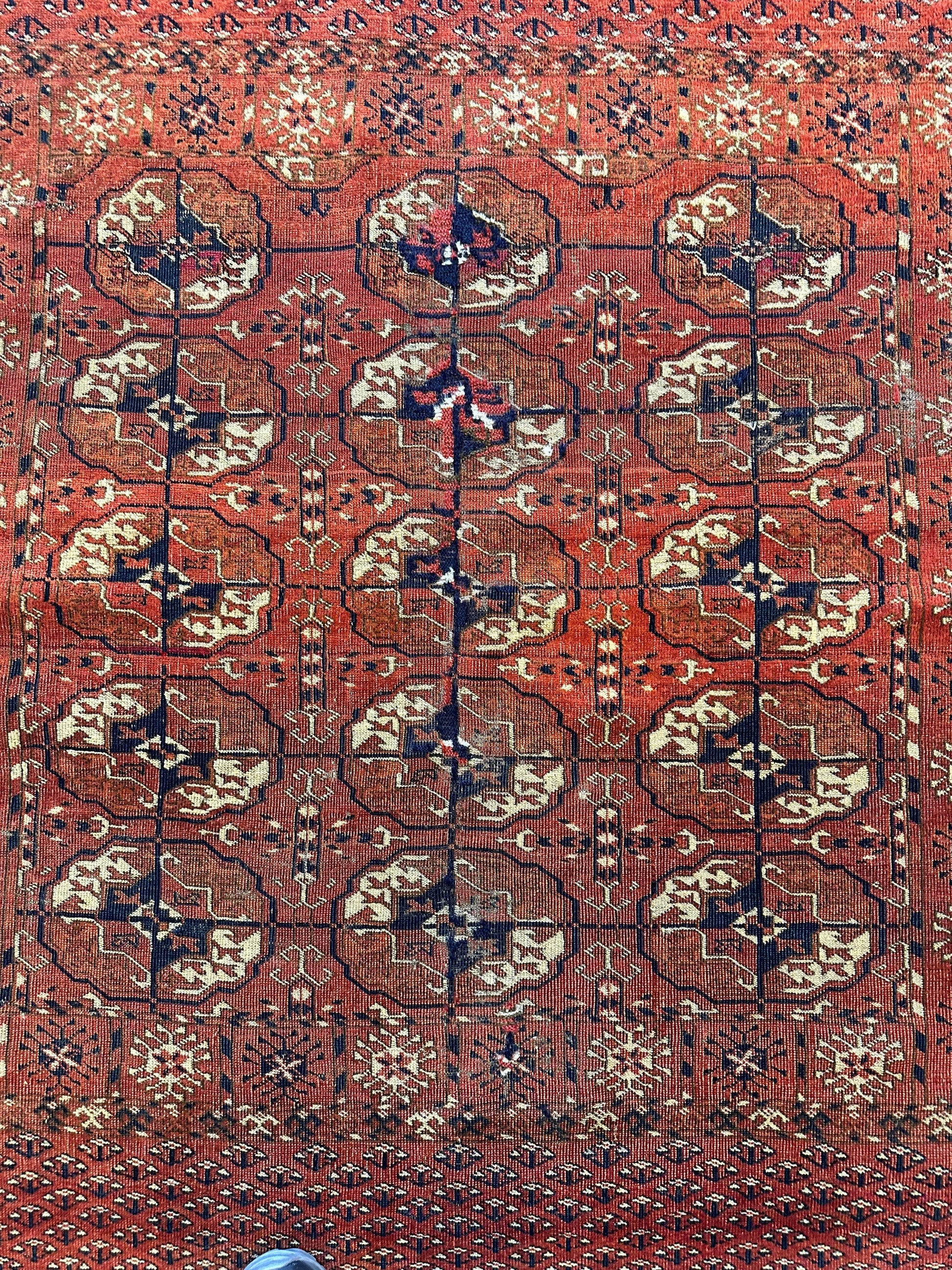 Antique 1880’s Tribal Turkoman Tekke Wedding Rug 3’4” x 4’1” - Nuvé