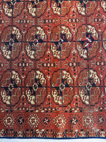 Antique 1880’s Tribal Turkoman Tekke Wedding Rug 3’4” x 4’1” - Nuvé