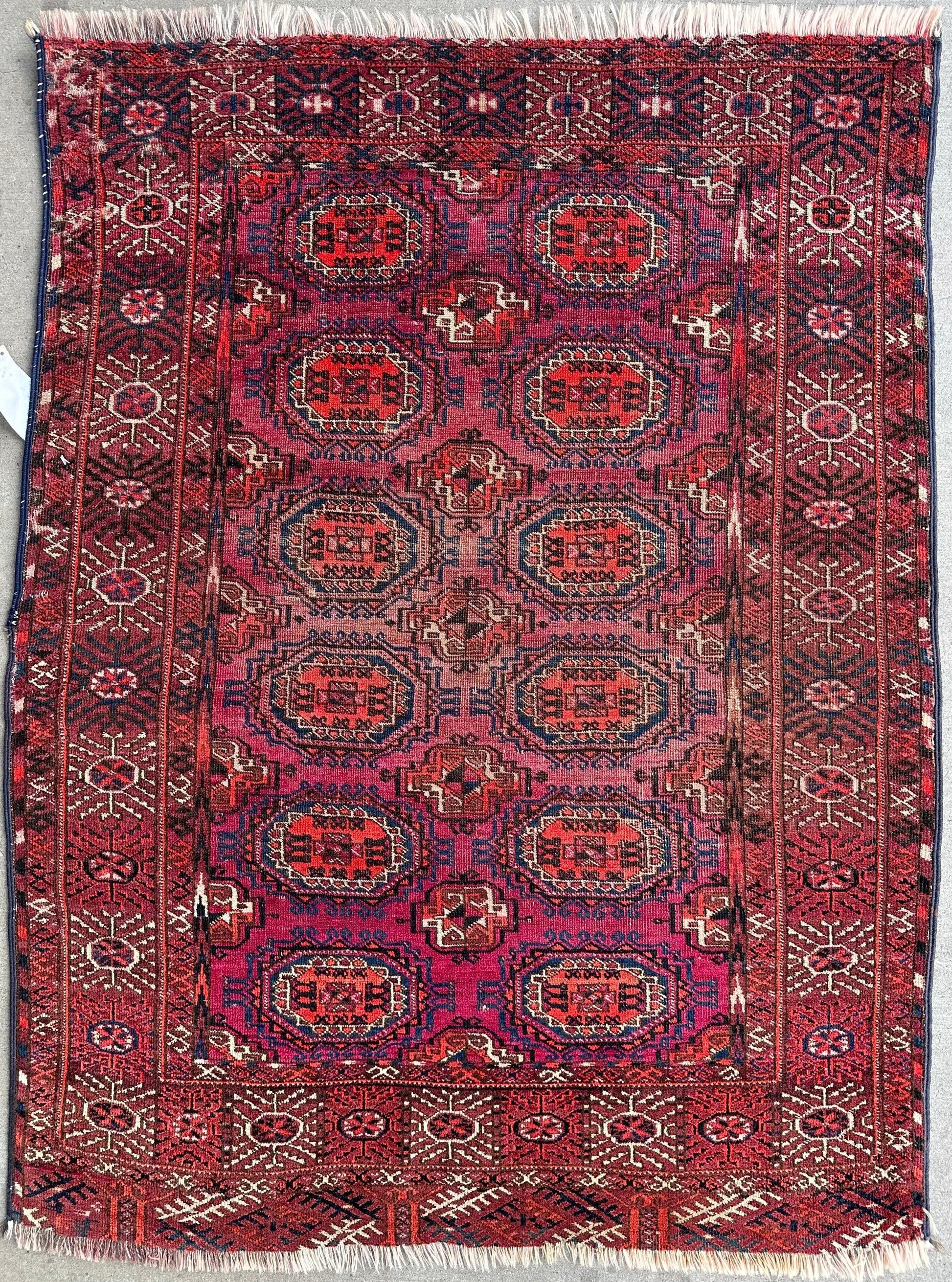 Antique 1910’s Tribal Turkoman Rug 3’ x 4’1” - Nuvé