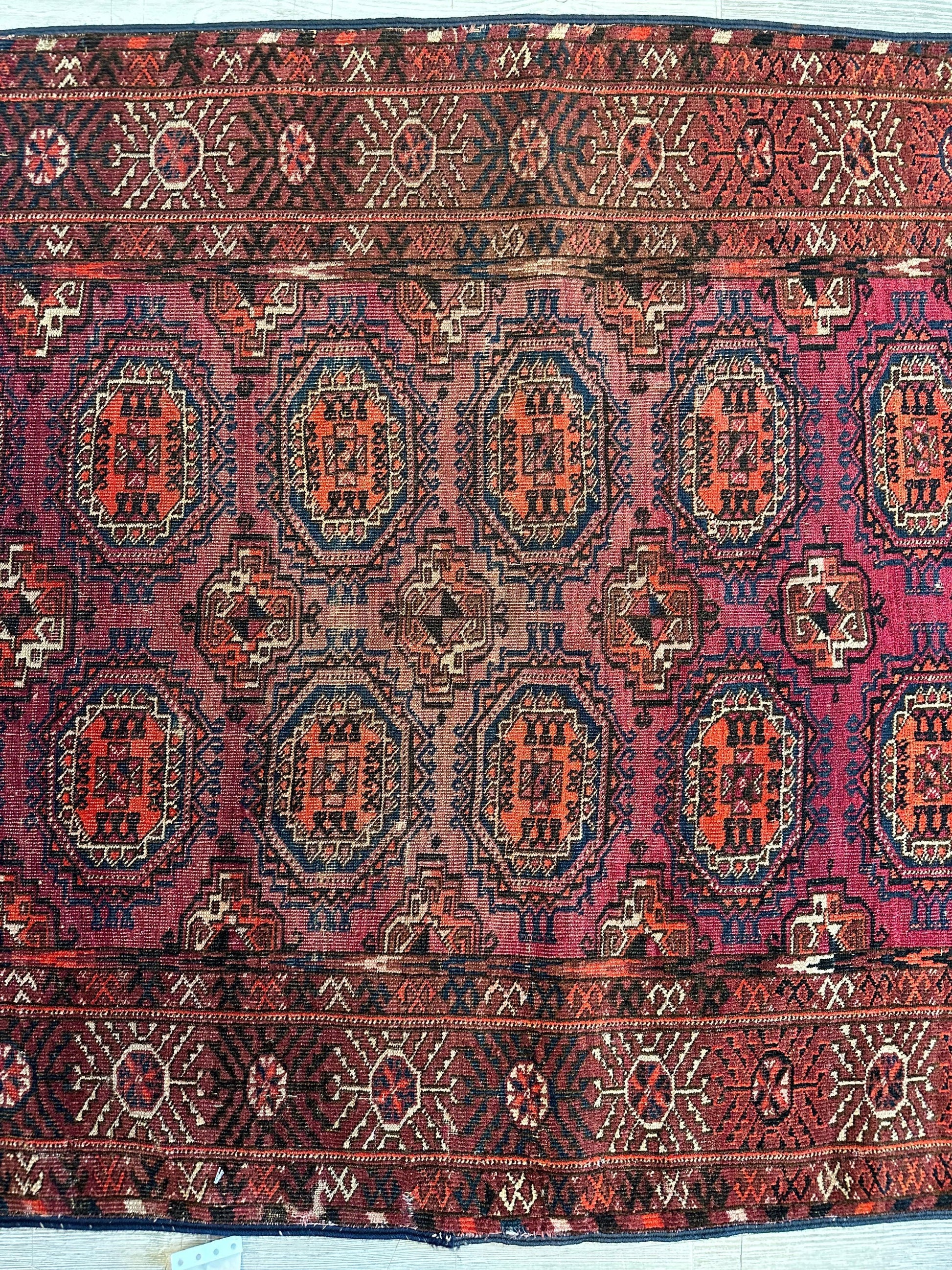 Antique 1910’s Tribal Turkoman Rug 3’ x 4’1” - Nuvé