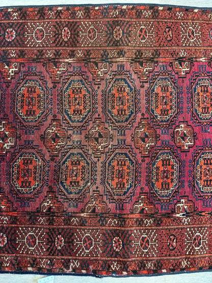 Antique 1910’s Tribal Turkoman Rug 3’ x 4’1” - Nuvé