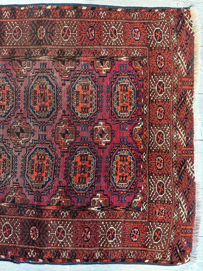 Antique 1910’s Tribal Turkoman Rug 3’ x 4’1” - Nuvé
