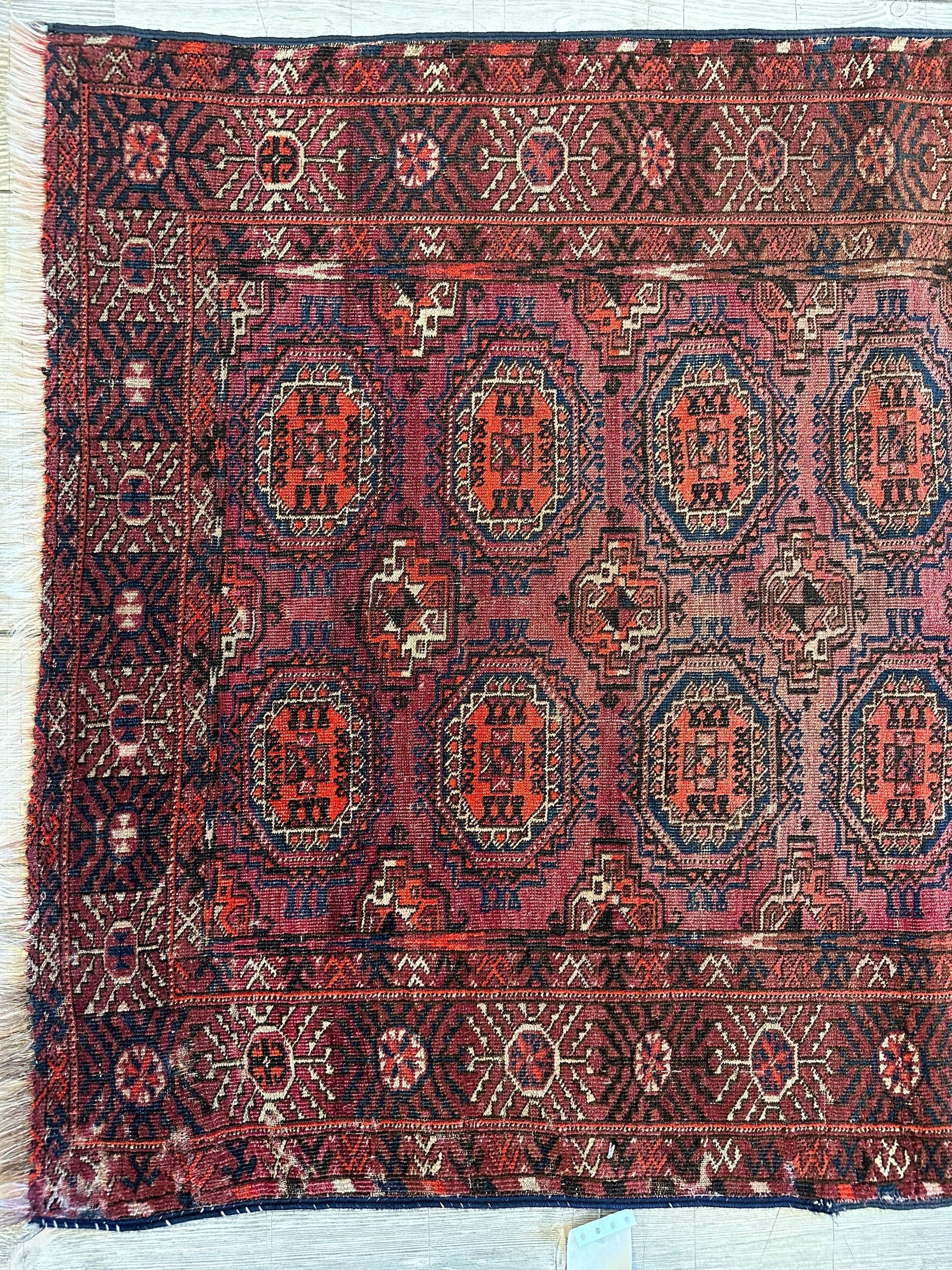 Antique 1910’s Tribal Turkoman Rug 3’ x 4’1” - Nuvé