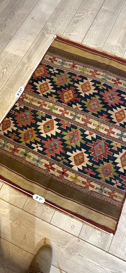 Antique 19th Century Caucasian Shahsavan Rug Rug 3’ x 4’ - Nuvé