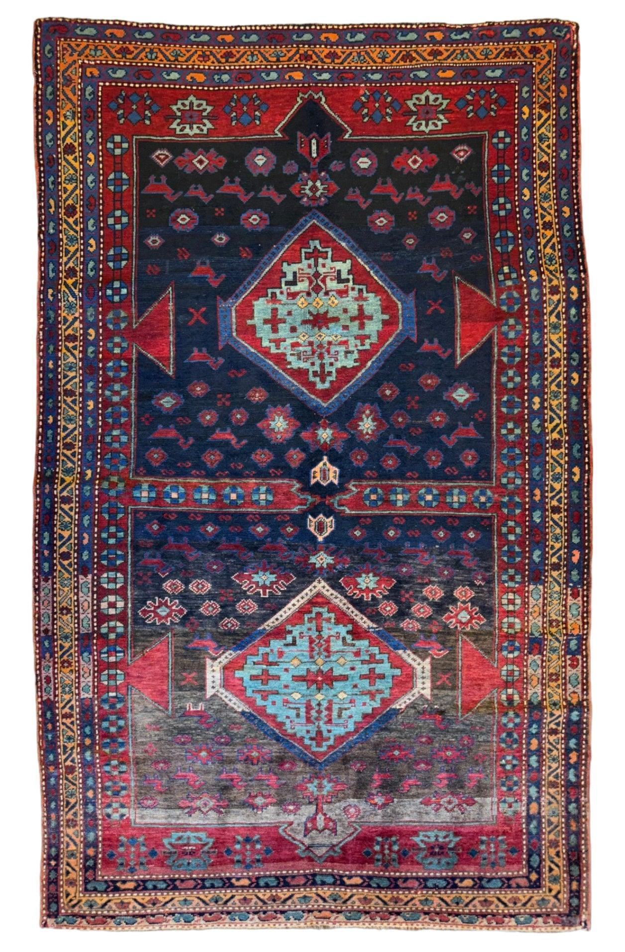 Antique 19th Century Handwoven Kazak Tribal Rug 5’ x 8’ - Nuvé