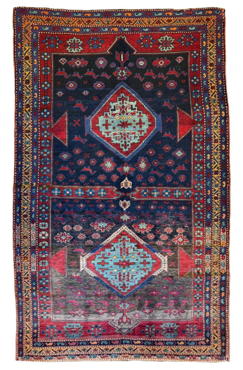 Antique 19th Century Handwoven Kazak Tribal Rug 5’ x 8’ - Nuvé