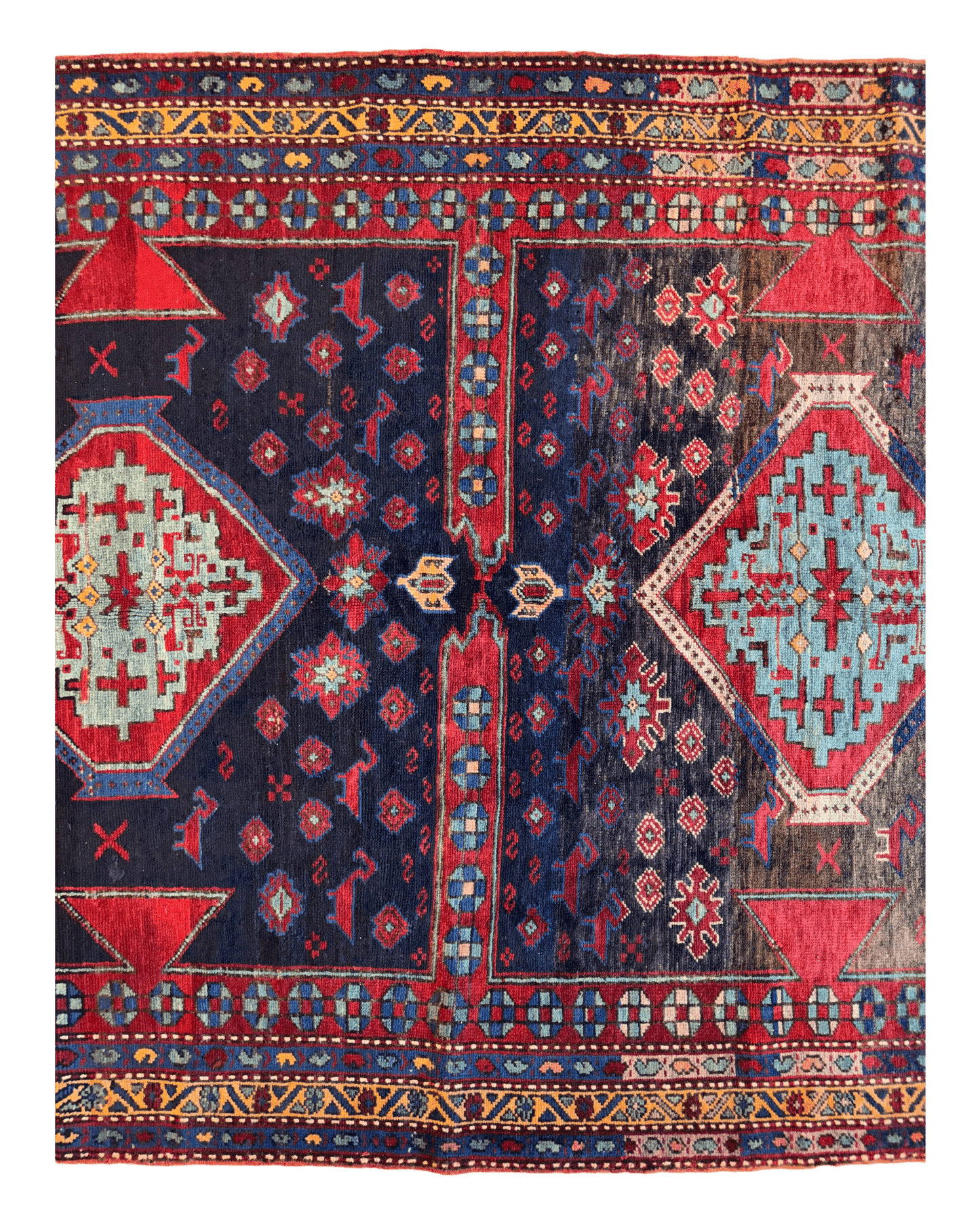 Antique 19th Century Handwoven Kazak Tribal Rug 5’ x 8’ - Nuvé