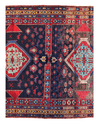 Antique 19th Century Handwoven Kazak Tribal Rug 5’ x 8’ - Nuvé