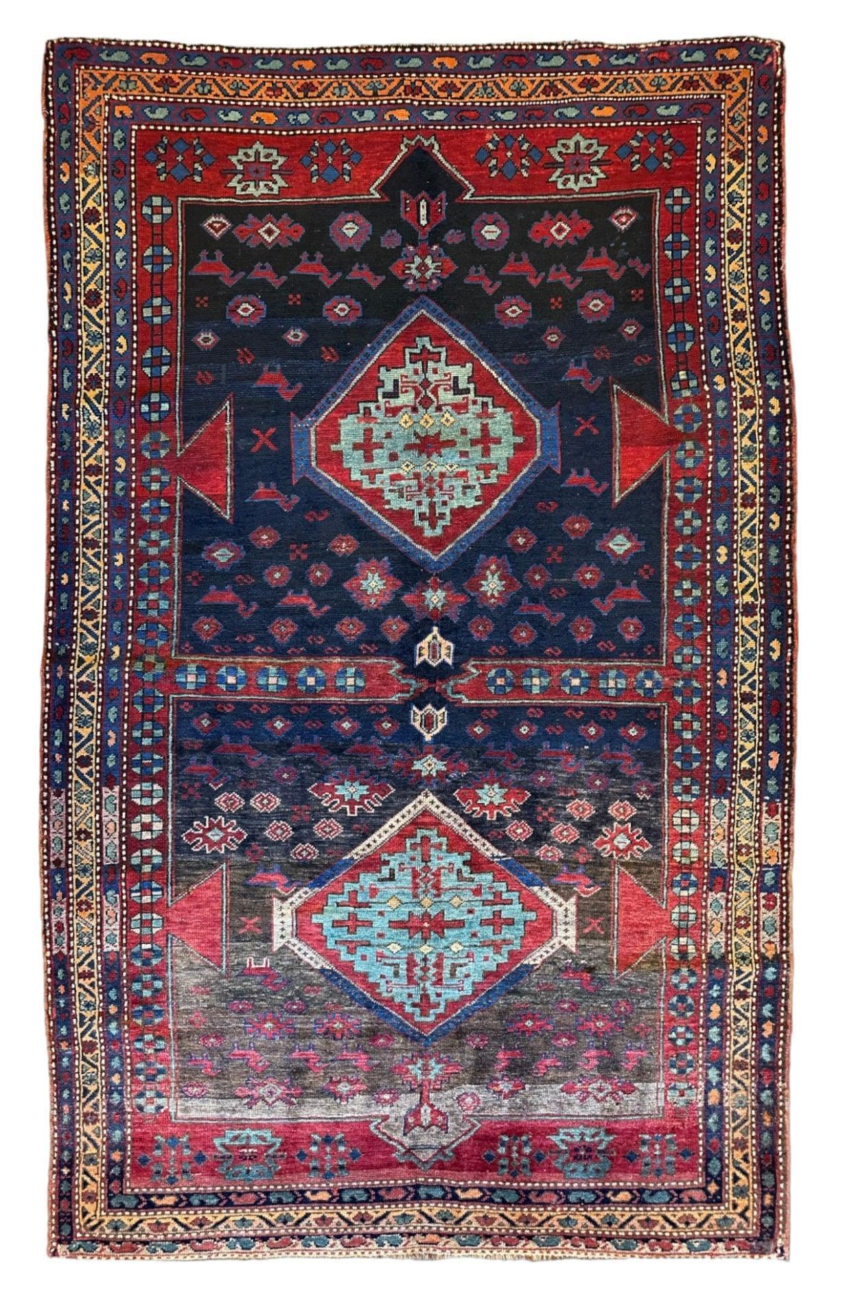 Antique 19th Century Handwoven Kazak Tribal Rug 5’ x 8’ - Nuvé