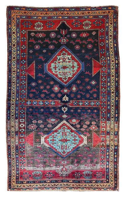 Antique 19th Century Handwoven Kazak Tribal Rug 5’ x 8’ - Nuvé