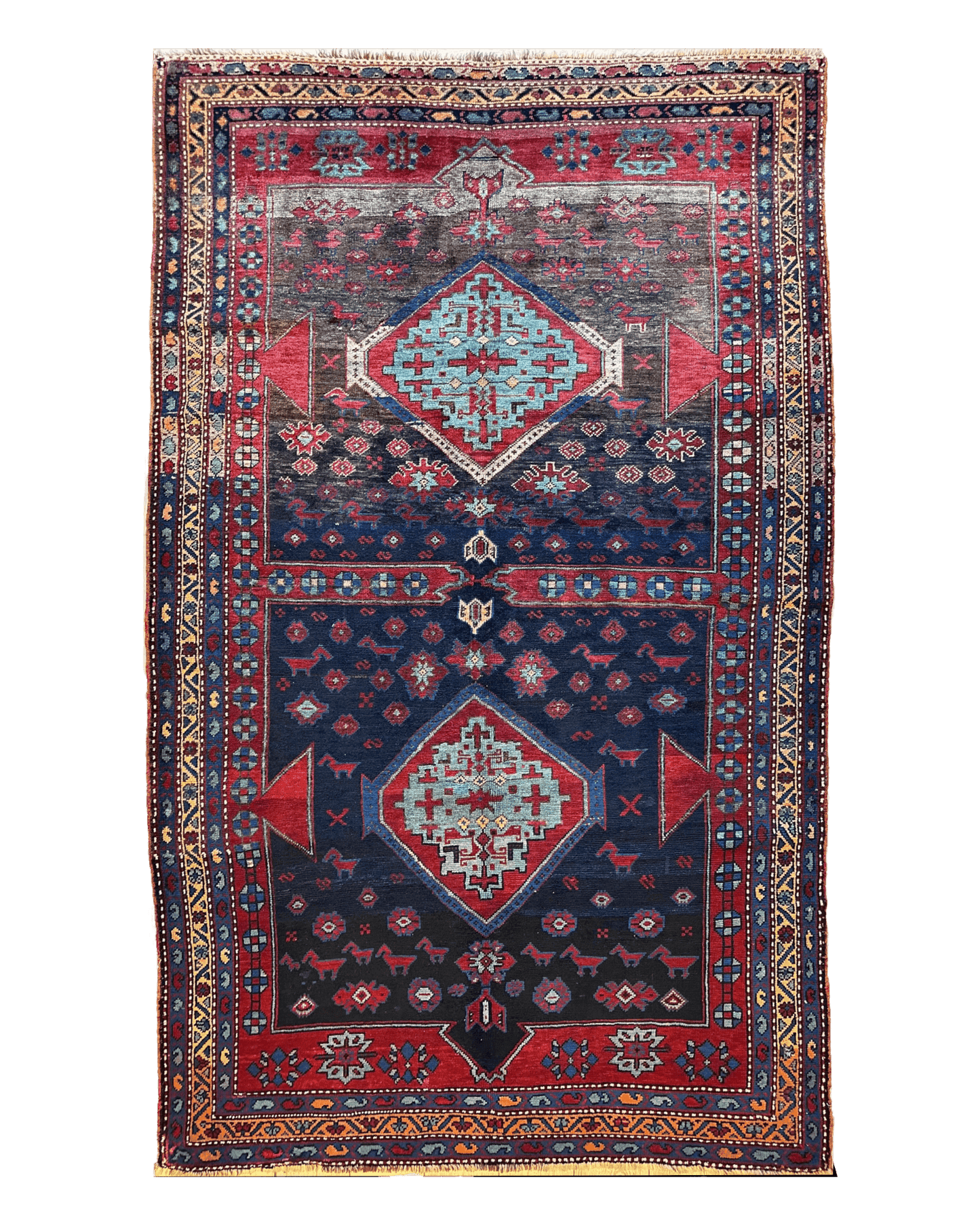 Antique 19th Century Handwoven Kazak Tribal Rug 5’ x 8’ - Nuvé