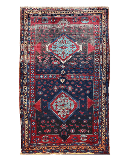 Antique 19th Century Handwoven Kazak Tribal Rug 5’ x 8’ - Nuvé