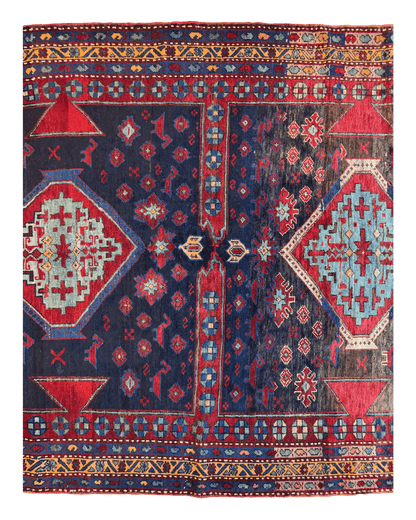 Antique 19th Century Handwoven Kazak Tribal Rug 5’ x 8’ - Nuvé