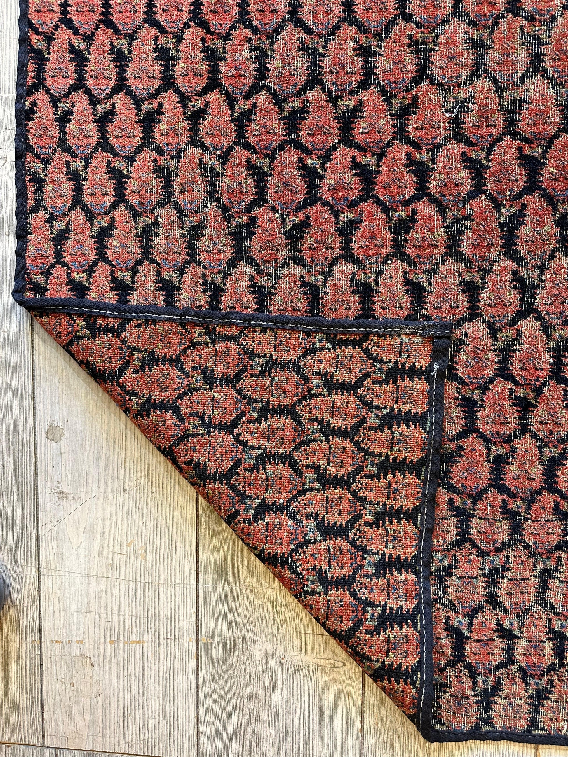 Antique All Over Paisley Kurdish Afshar Fragment Runner 3’3” x 7’7” - Nuvé