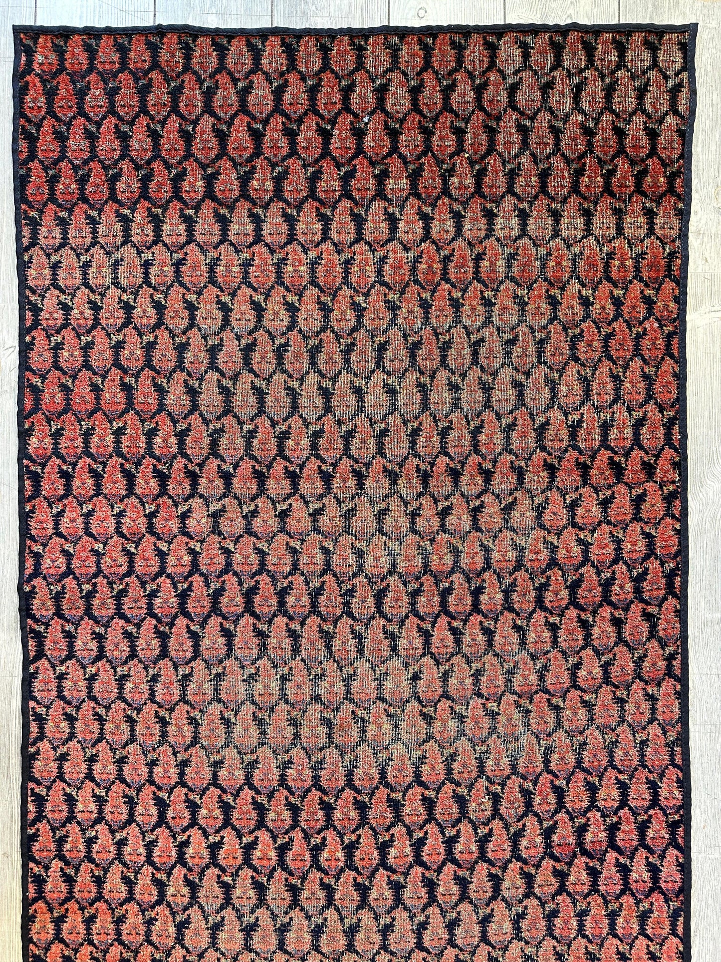 Antique All Over Paisley Kurdish Afshar Fragment Runner 3’3” x 7’7” - Nuvé