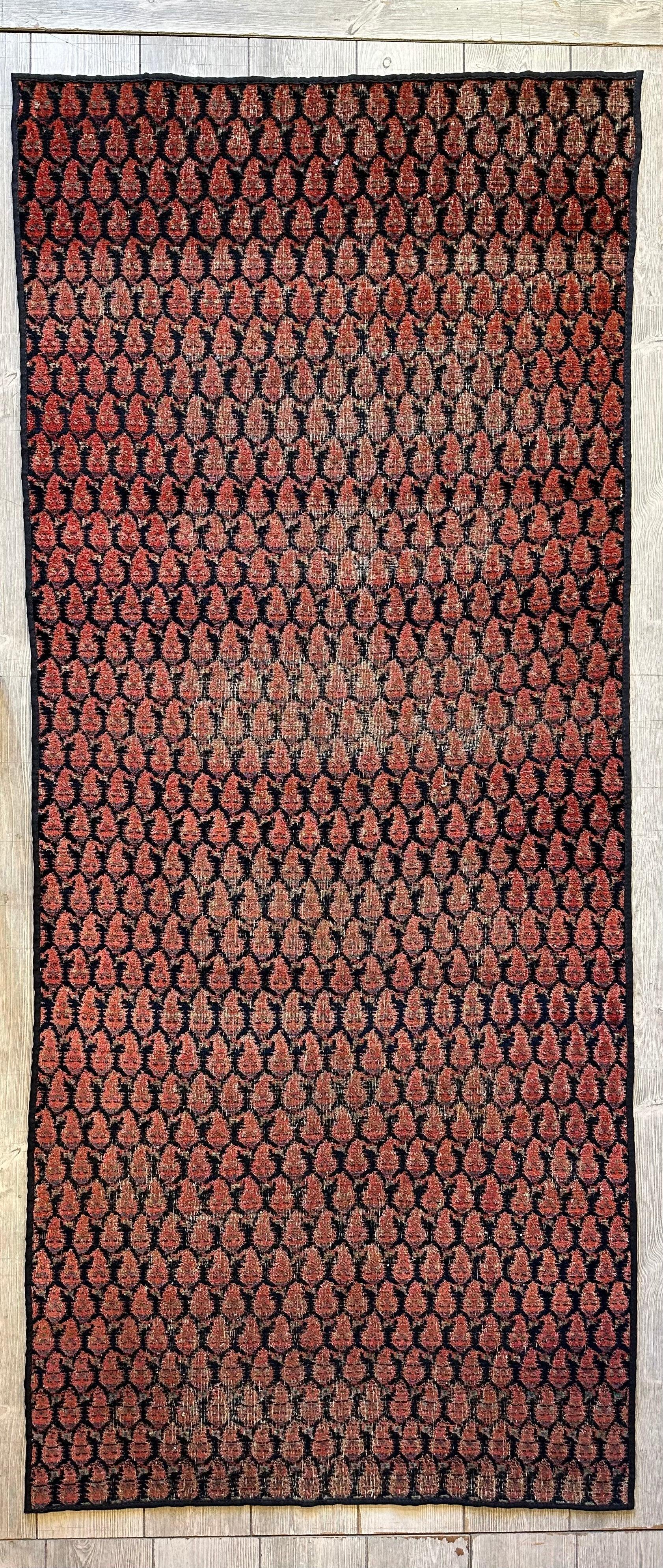 Antique All Over Paisley Kurdish Afshar Fragment Runner 3’3” x 7’7” - Nuvé