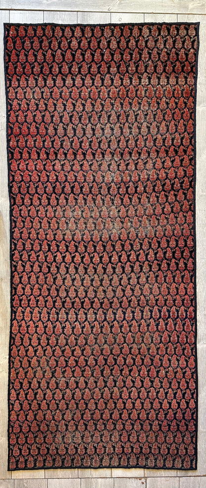 Antique All Over Paisley Kurdish Afshar Fragment Runner 3’3” x 7’7” - Nuvé