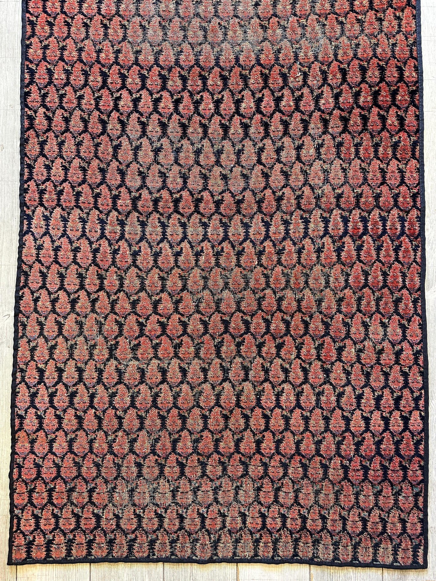 Antique All Over Paisley Kurdish Afshar Fragment Runner 3’3” x 7’7” - Nuvé