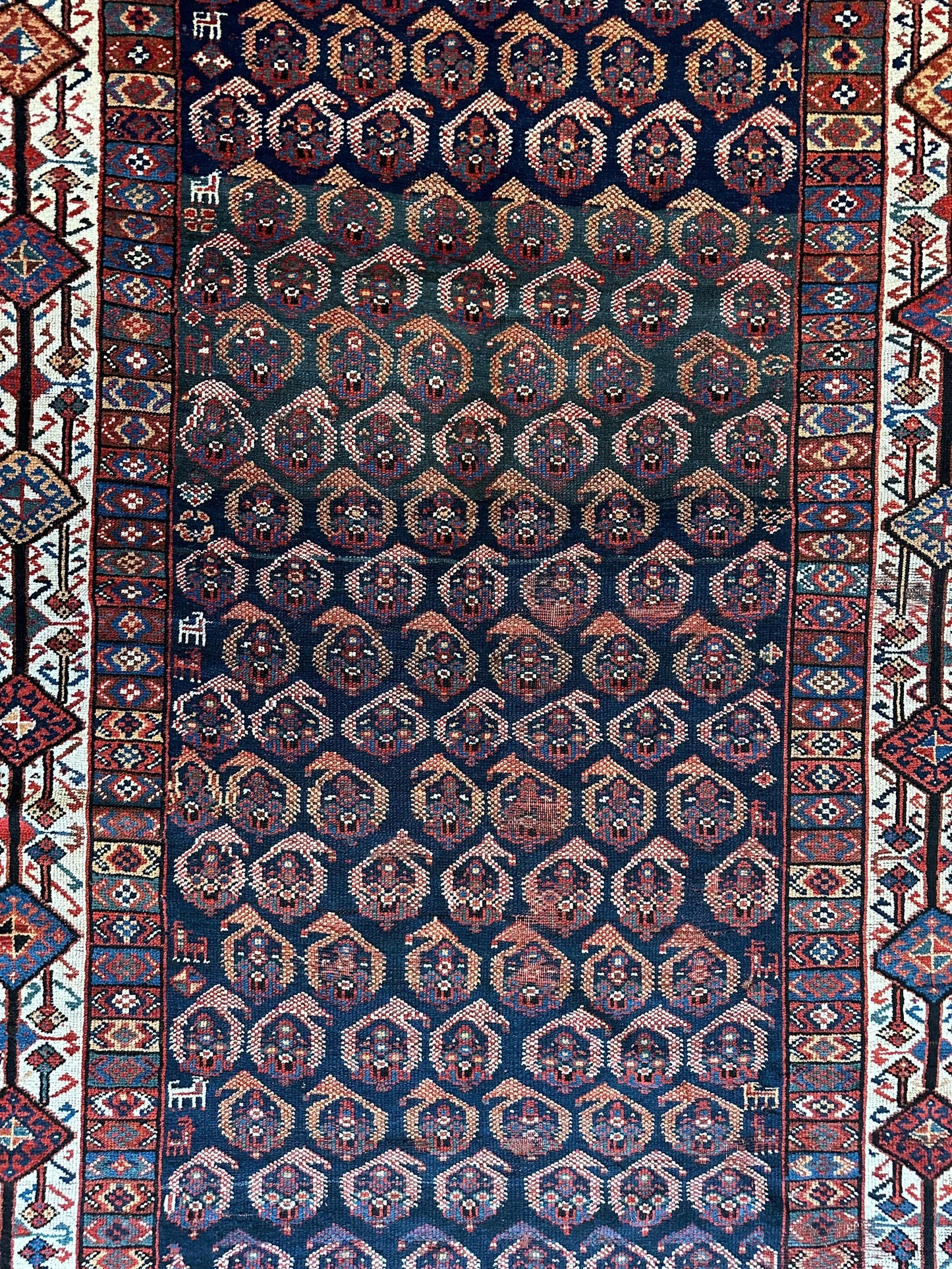 Antique All Over Paisley Kurdish Afshar Rug 4’5” x 8’11” - Nuvé