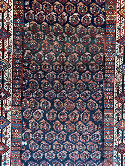 Antique All Over Paisley Kurdish Afshar Rug 4’5” x 8’11” - Nuvé