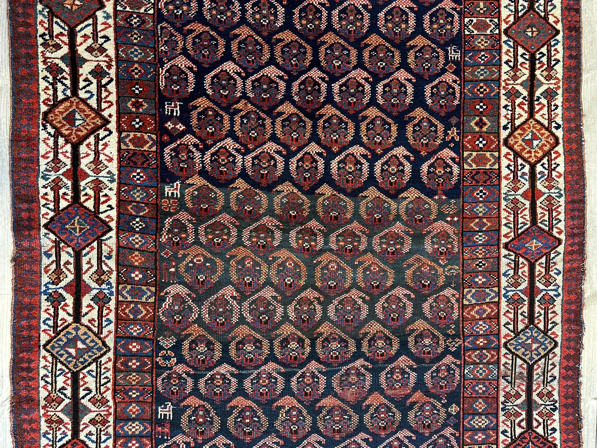 Antique All Over Paisley Kurdish Afshar Rug 4’5” x 8’11” - Nuvé