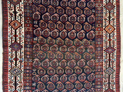 Antique All Over Paisley Kurdish Afshar Rug 4’5” x 8’11” - Nuvé