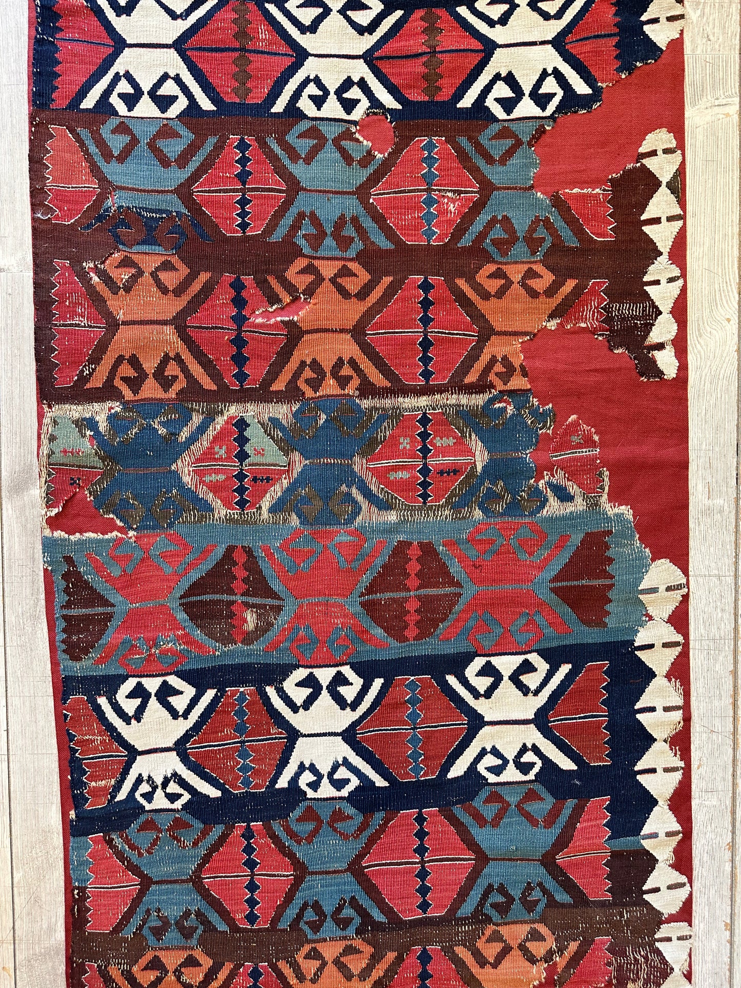 Antique Anatolian Long Kilim Fragment | 19th Century Hand-Woven Wool - Nuvé