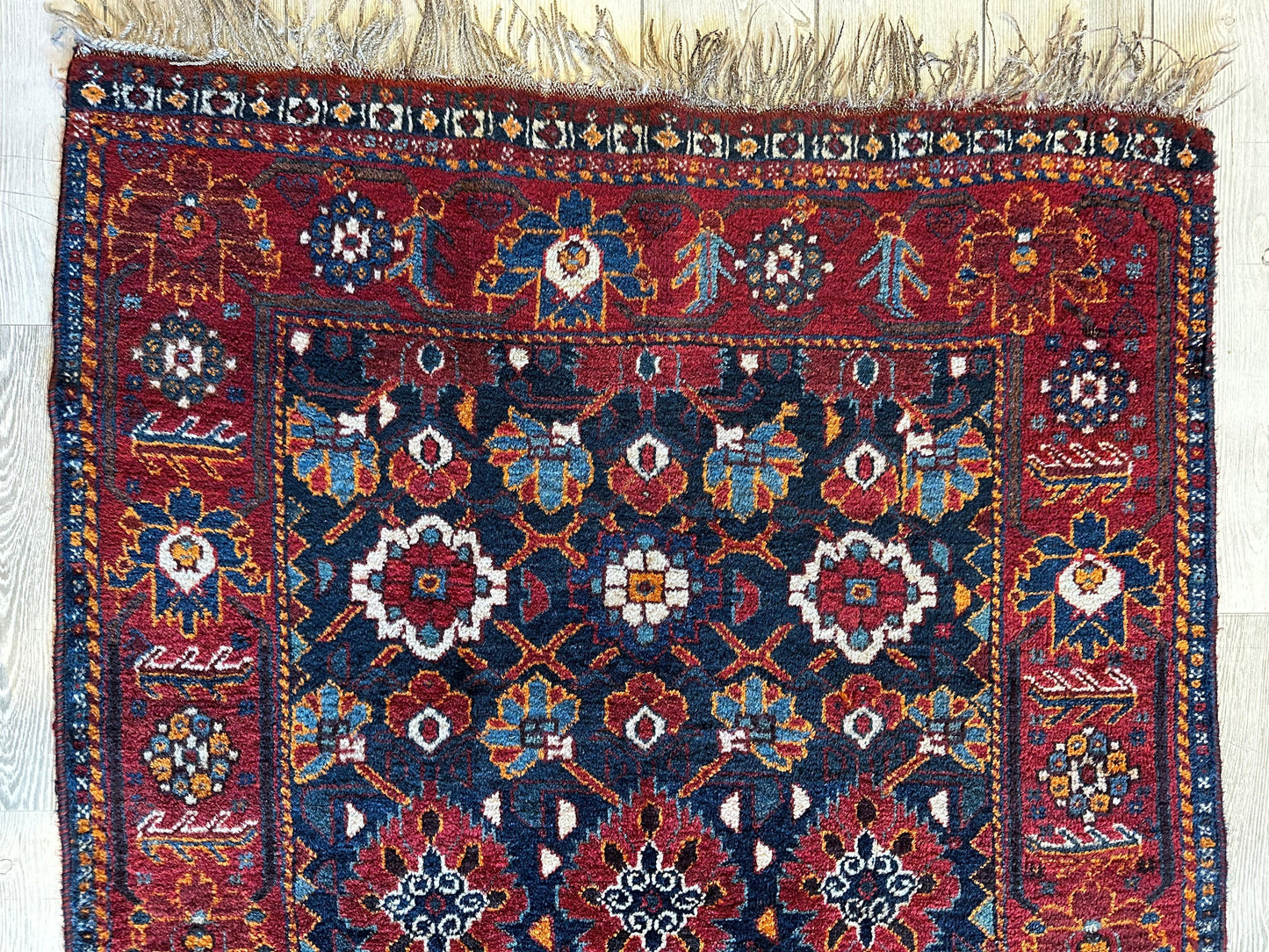 Antique Attractive Persian Khamseh Rug Early 20th Century 46” x 66” - Nuvé