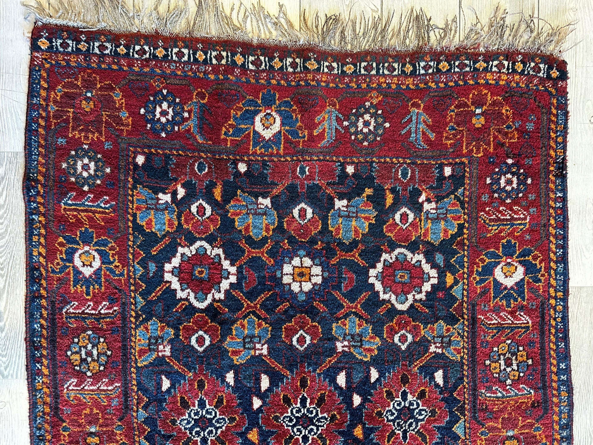 Antique Attractive Persian Khamseh Rug Early 20th Century 46” x 66” - Nuvé