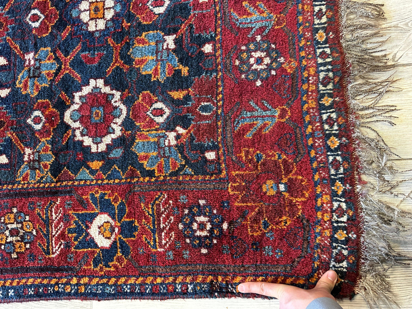 Antique Attractive Persian Khamseh Rug Early 20th Century 46” x 66” - Nuvé