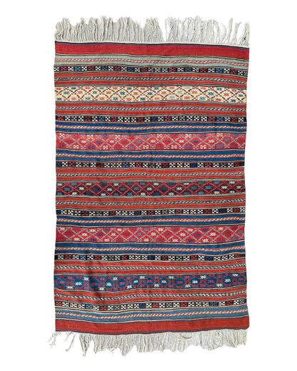 Antique Caucasian Shahsavan Soumak Rug 4’9” x 7’4” - Nuvé