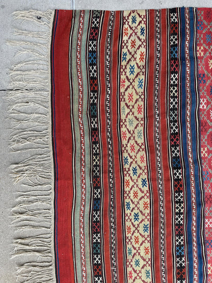 Antique Caucasian Shahsavan Soumak Rug 4’9” x 7’4” - Nuvé