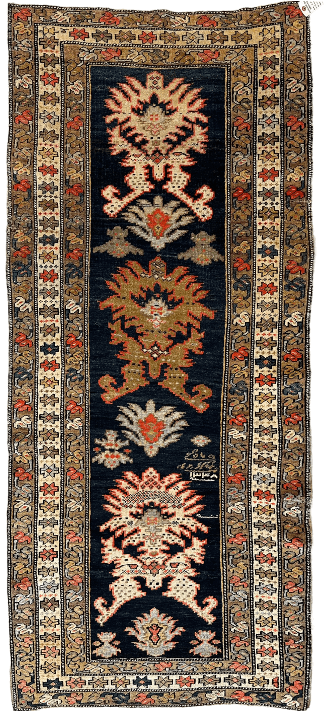 Antique Caucasian Karabakh Signed & Dated Wool on Wool Runner Rug 3 X 7 - Nuvé