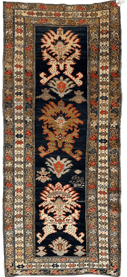 Antique Caucasian Karabakh Signed & Dated Wool on Wool Runner Rug 3 X 7 - Nuvé