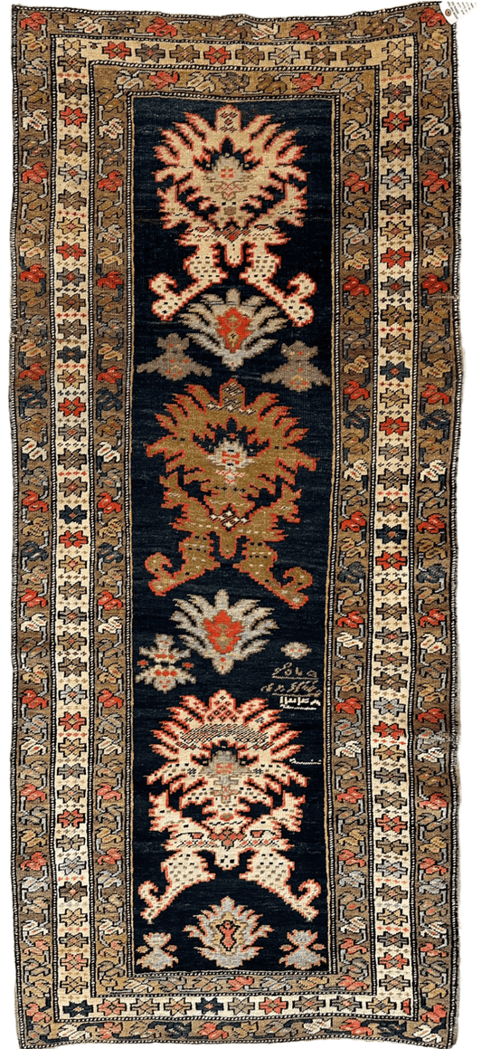 Antique Caucasian Karabakh Signed & Dated Wool on Wool Runner Rug 3 X 7 - Nuvé