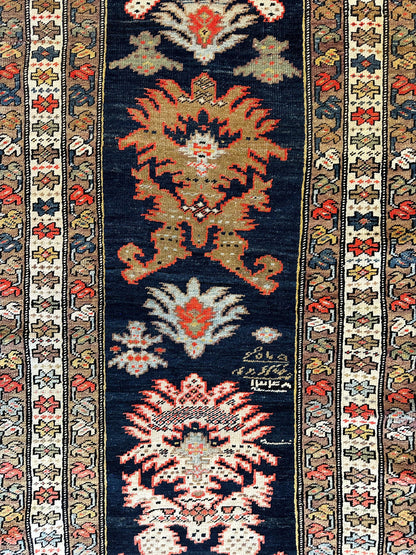 Antique Caucasian Karabakh Signed & Dated Wool on Wool Runner Rug 3 X 7 - Nuvé