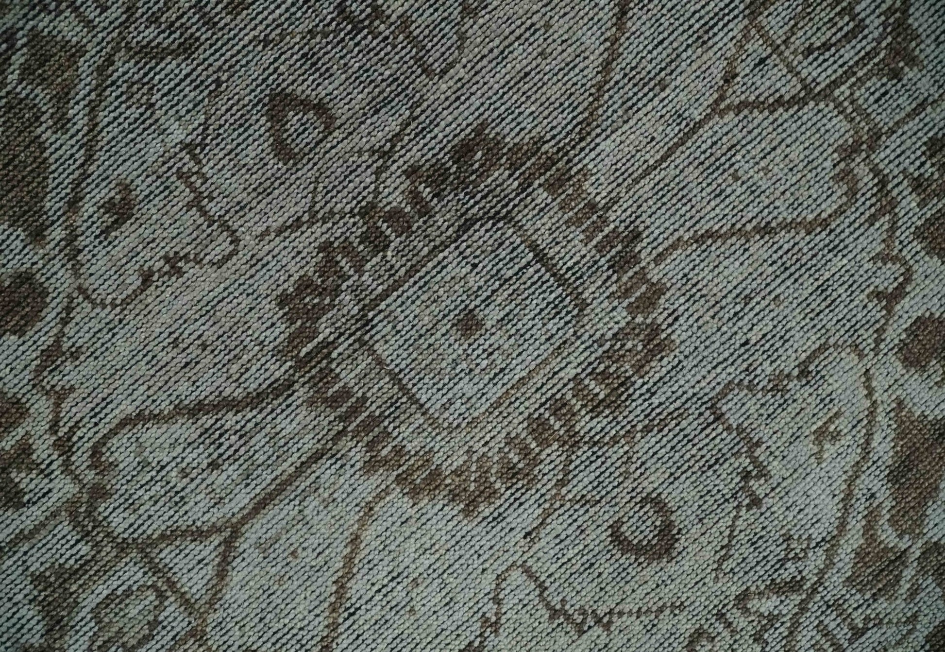 Antique Design Traditional Heriz Medallion Silver, Charcoal and Brown Hand Knotted 8x10 wool area Rug - Nuvé