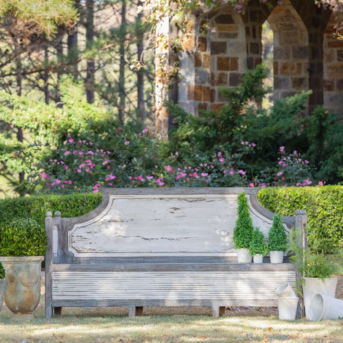 Antique Distressed Wood French Country Bench - Nuvé