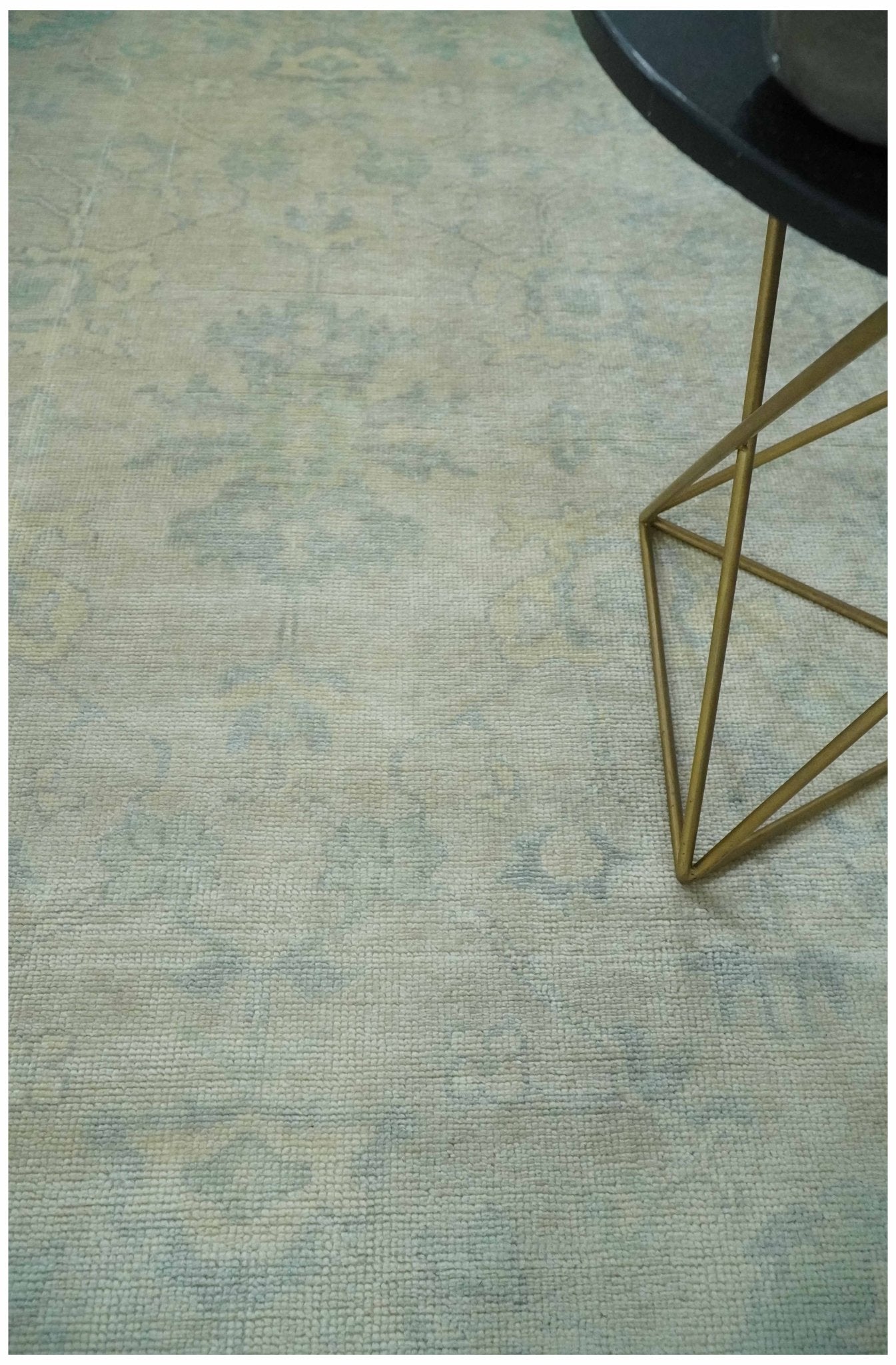 Antique Finish Silver, Gray and Charcoal Hand Knotted Oriental Oushak 8x10 wool Area Rug - Nuvé