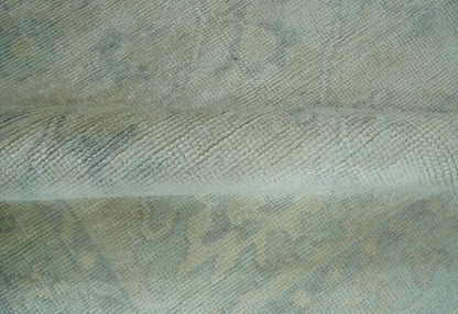 Antique Finish Silver, Gray and Charcoal Hand Knotted Oriental Oushak 8x10 wool Area Rug - Nuvé