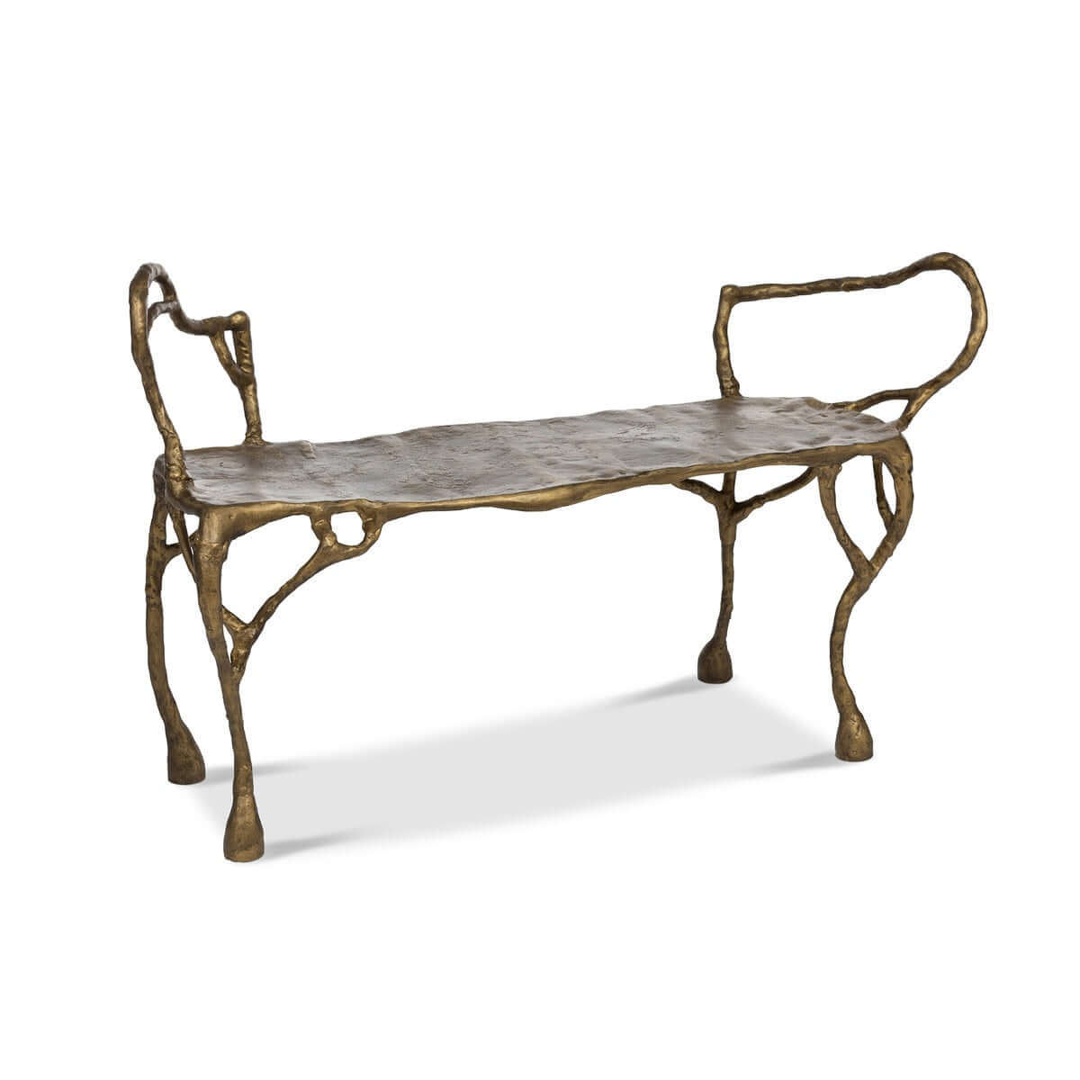 Antique Gold Organic Branch Bench - Nuvé
