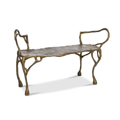 Antique Gold Organic Branch Bench - Nuvé