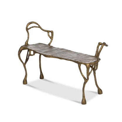 Antique Gold Organic Branch Bench - Nuvé