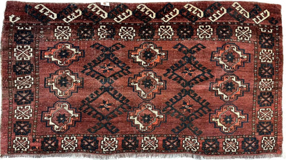 Antique Kizil Ayak Turkoman Chuval, Juval Rug 60"×34” - Nuvé