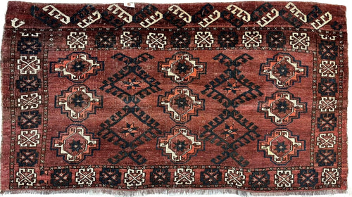Antique Kizil Ayak Turkoman Chuval, Juval Rug 60"×34” - Nuvé