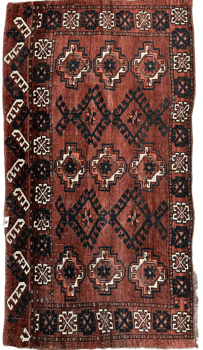 Antique Kizil Ayak Turkoman Chuval, Juval Rug 60"×34” - Nuvé