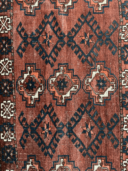 Antique Kizil Ayak Turkoman Chuval, Juval Rug 60"×34” - Nuvé