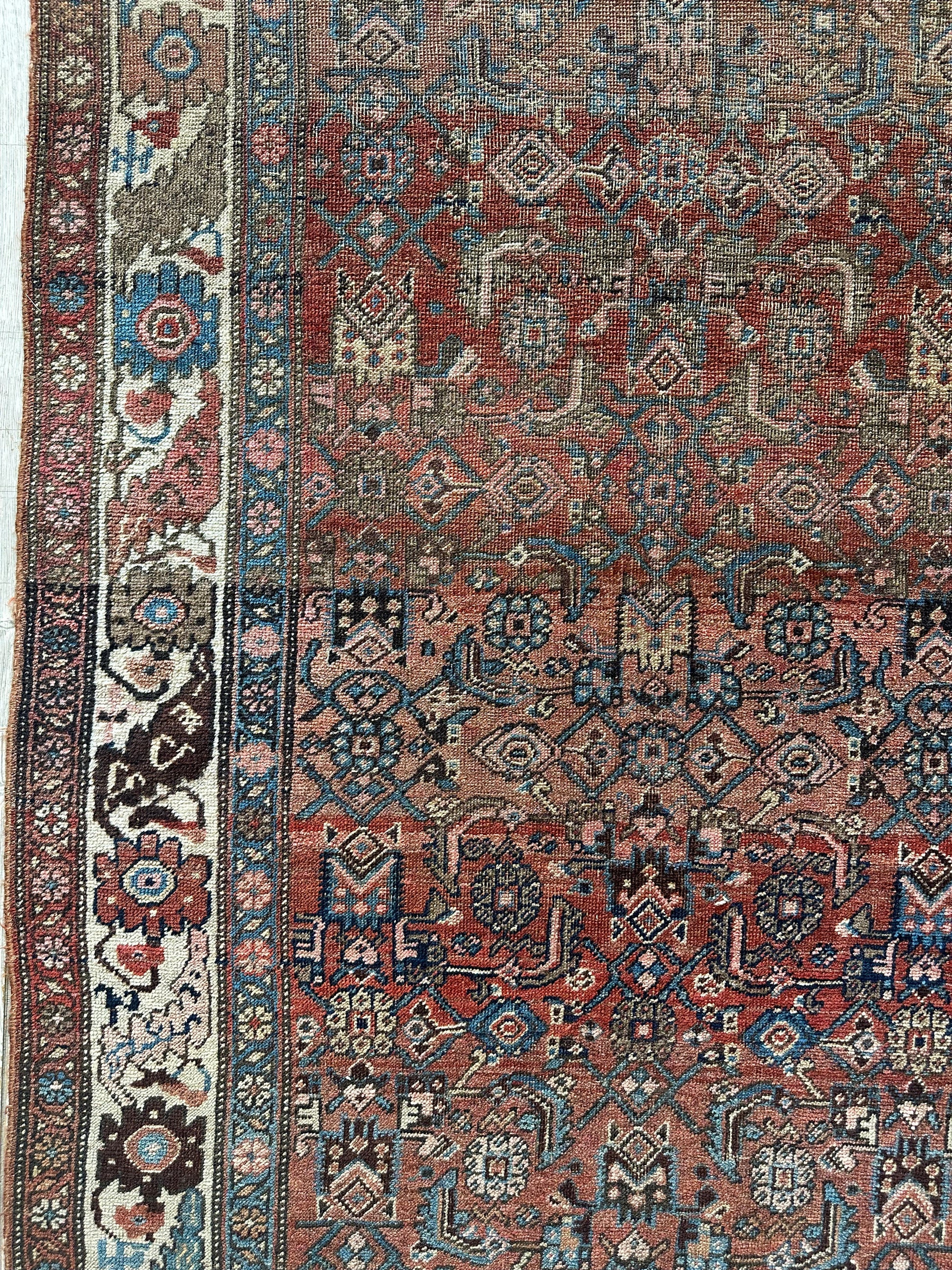 Antique Late 19th Century Persian Kurdish Gholtogh Rug 4 x 7 - Nuvé